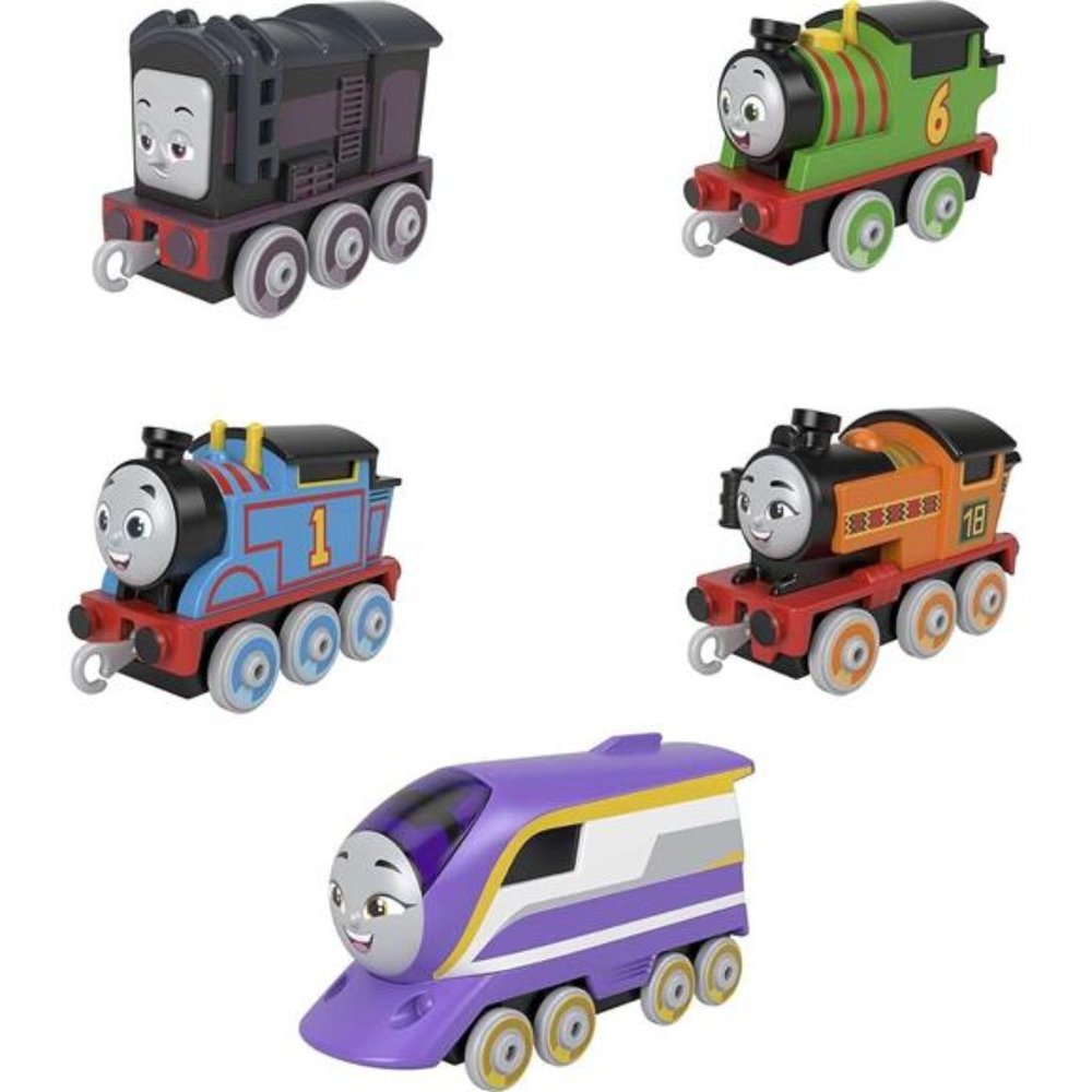 Toy Trains for Kids, Adventures Engine Pack, Set of 5 Push-Along Vehicles